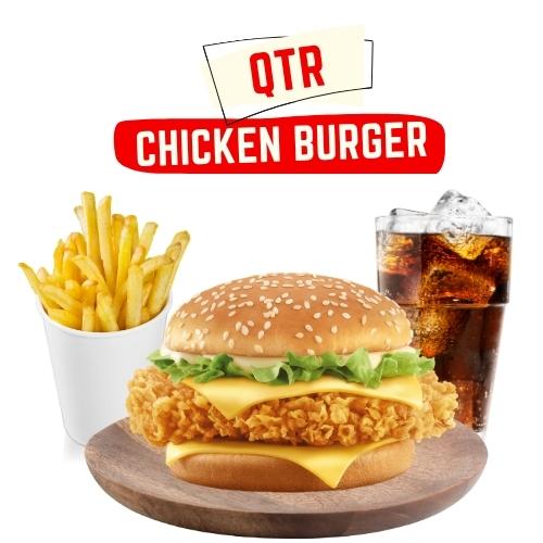 Qtr Chicken or Fillet Burger Chips and Can