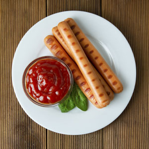 Child Sausage Chips and Juice